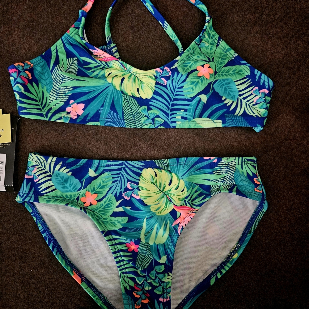 Kids NWT Tropical Print Bikini Set Size 6/7